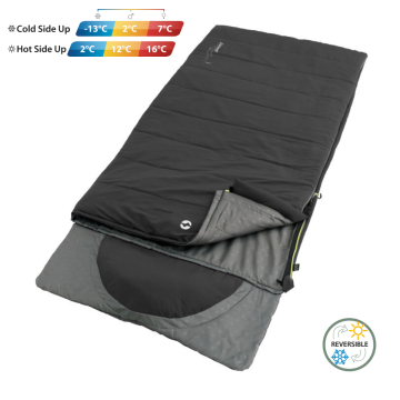 Outwell Contour Black Yazlık ve Kışlık Taraflı -13°C 1500gr Geniş Uyku Tulumu Siyah Sağ Fermuar 230431