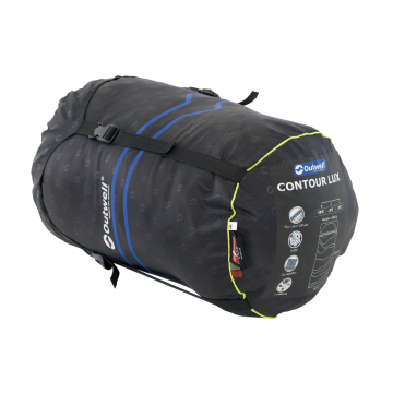 Outwell Contour Lux Yazlık & Kışlık Taraflı -19°C Uyku Tulumu Blue Sol Fermuarlı 230432
