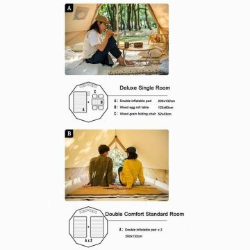 Naturehike Profound 9.6 Carpa Glamping Kanvas Soba Çıkışlı Teepee Aile Çadırı | Cotton Pyramid Kanvas (Zeminsiz)