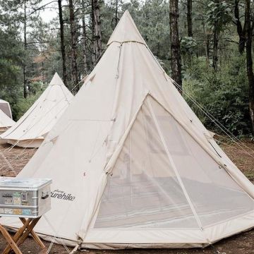Naturehike Profound 9.6 Carpa Glamping Kanvas Soba Çıkışlı Teepee Aile Çadırı | Cotton Pyramid Kanvas (Zeminsiz)