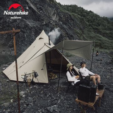 Naturehike Octagon Glamping 5-8 Kişilik Çift Girişli Kar Etekli Soba Çıkışlı Aile Çadırı NH20ZP014