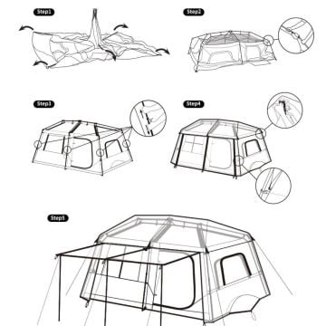 Naturehike Village Glamping 5-8 Kişilik Otomatik İki Odalı Aile Çadırı CNH22ZP004