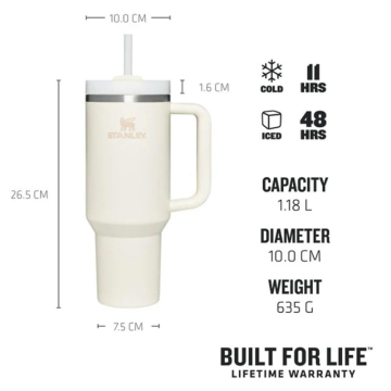 Stanley Quencher Pipetli Termos Bardak 1.18 Lt Krem