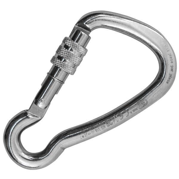 Kong Harness Inox Parlak Vidalı Screw Sleeve Kilitli 28 kN AISI 316 Paslanmaz Çelik Asimetrik Karabina EN 362/B 535LD0PP5KK