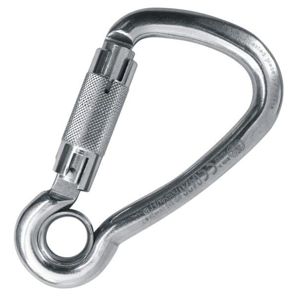 Kong Harness Eye Inox Parlak Auto Block Otomatik 3 Kilitli 28 kN AISI 316 Paslanmaz Çelik Asimetrik Gözlü Karabina EN 362/T 535LRGPP5KK