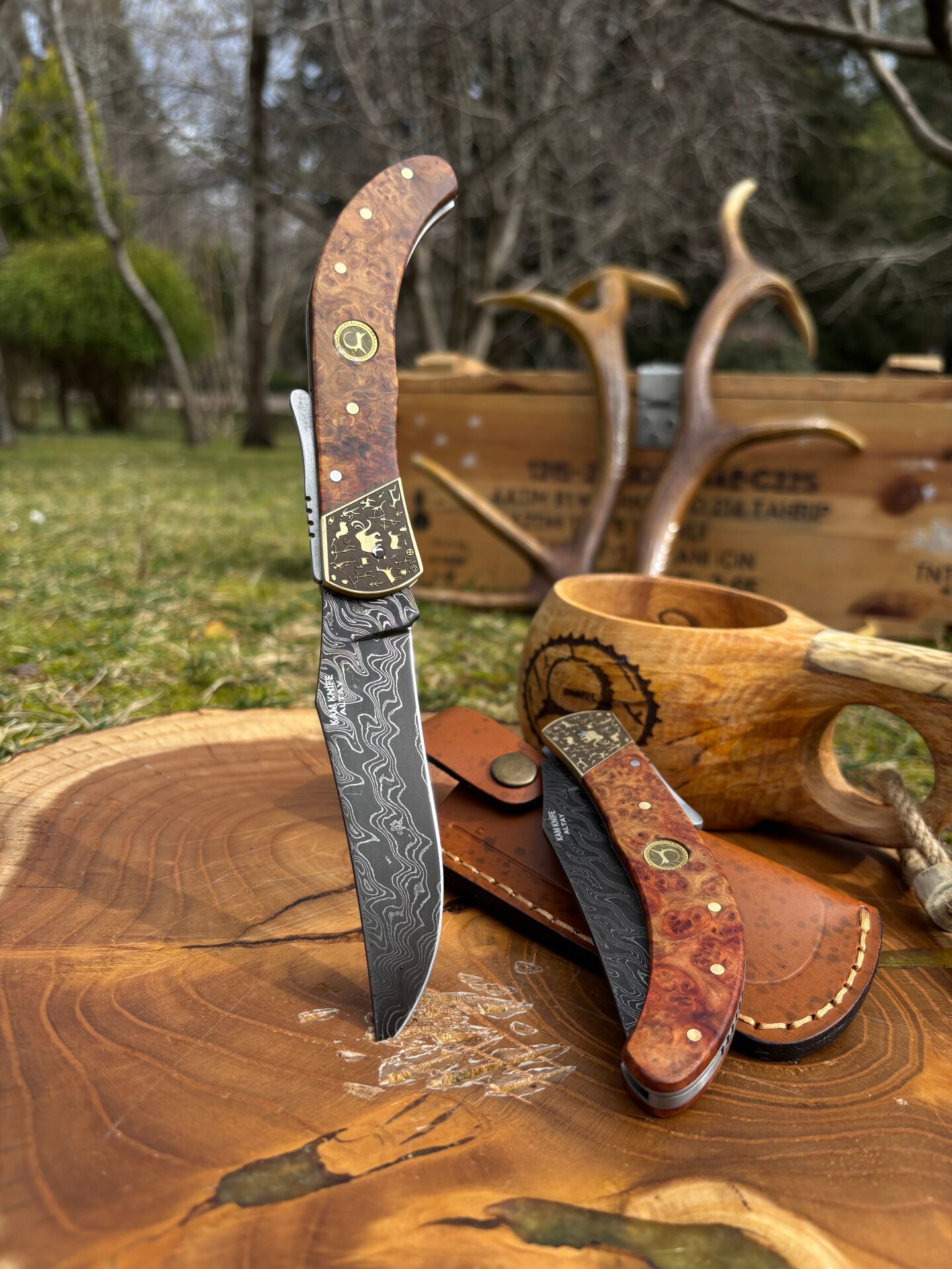 Kam Altay Model Damascus Çelik
