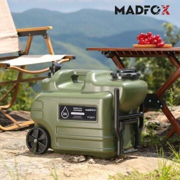 Madfox Galon Air PE Tekerlekli Musluklu Su Bidonu 28 Litre GREEN MZ