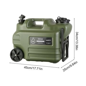 Madfox Galon Air PE Tekerlekli Musluklu Su Bidonu 28 Litre GREEN MZ