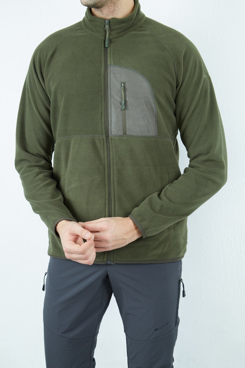 Alpinist Motus Tam Fermuarlı Polar Haki