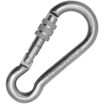 Kong Classic Screw Sleeve Parlak Vidalı Screw Sleeve Kilitli 12 kN AISI 316 Paslanmaz Çelik Simetrik Karabina 555ID0PP5KK