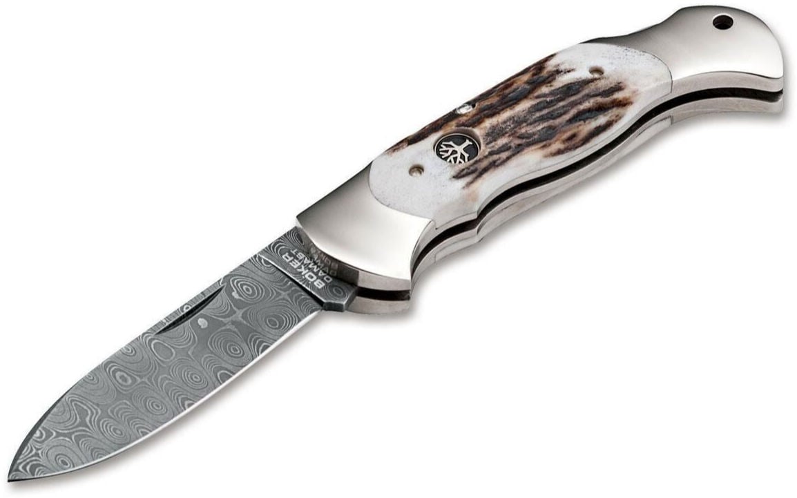 Böker Manufaktur Scout Spearpoint Stag Damascus Çakı
