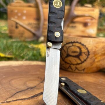 Kam İçten Kilitli Tactical Katsu Çakı - Siyah/Kahve İşlemeli Kabza - T30 - N 690