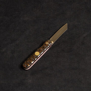 Kam İçten Kilitli Tactical Katsu Çakı - Siyah/Kahve İşlemeli Kabza - T30 - N 690