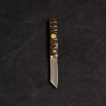 Kam İçten Kilitli Tactical Katsu Çakı - Siyah/Kahve İşlemeli Kabza - T30 - N 690