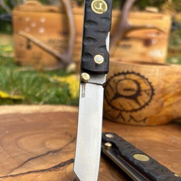 Kam İçten Kilitli Tactical Katsu Çakı - Siyah/Kahve İşlemeli Kabza - T30 - N 690
