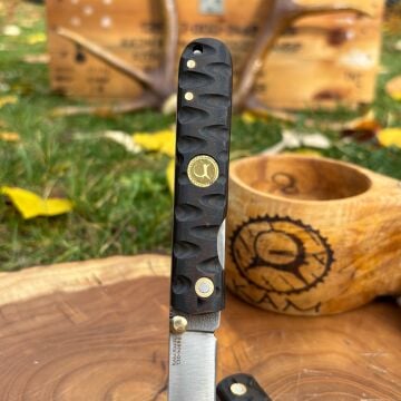 Kam İçten Kilitli Tactical Katsu Çakı - Siyah/Kahve İşlemeli Kabza - T30 - N 690