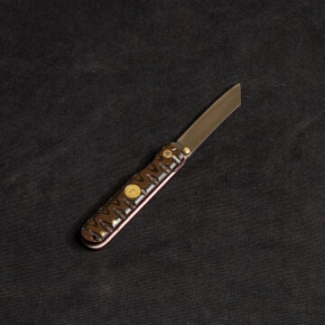 Kam İçten Kilitli Tactical Katsu Çakı - Siyah/Kahve İşlemeli Kabza - T30 - N 690