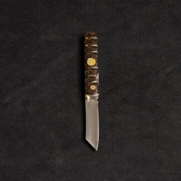 Kam İçten Kilitli Tactical Katsu Çakı - Siyah/Kahve İşlemeli Kabza - T30 - N 690