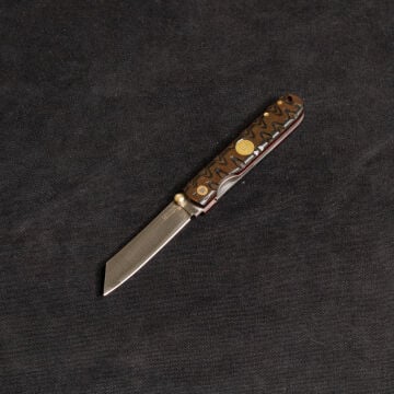 Kam İçten Kilitli Tactical Katsu Çakı - Siyah/Kahve İşlemeli Kabza - T30 - N 690