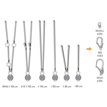 Reactor 140 ''Y'' 85 cm + 2xK355 Çift Kollu Lanyard 100-110 mm Black-White