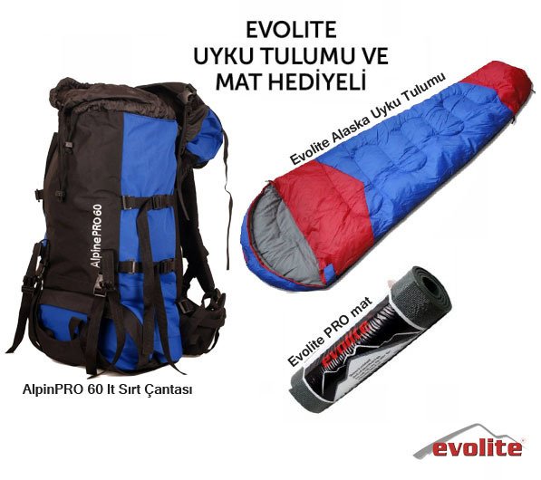 Outdoors Alpine Pro 60 Evolite Pro Mat ve Uyku Tulumu Hediyeli