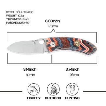 Kam İçten Kilitli Tactical Çakı G-Mikarta Renkli - T10 -N690