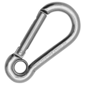 Kong Classic Eye Parlak AISI 316 Paslanmaz Çelik Simetrik Gözlü Karabina 24 kN 160 mm Keylock 555N0JPP0KK