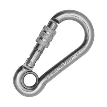 Kong Classic Eye Screw Sleeve Parlak Vidalı Screw Sleeve Kilitli AISI 316 Paslanmaz Çelik Simetrik Gözlü Karabina 12 kN 103 mm Keylock 555IDGPP5KK