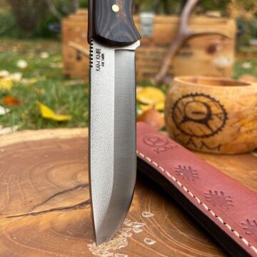 Kam Bushcraft Av Orman Bıçağı - Siyah/Kahverengi Kompakt Mikarta - A10- N690