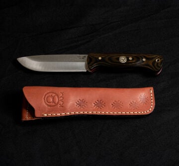 Kam Bushcraft Av Orman Bıçağı - Siyah/Kahverengi Kompakt Mikarta - A10- N690