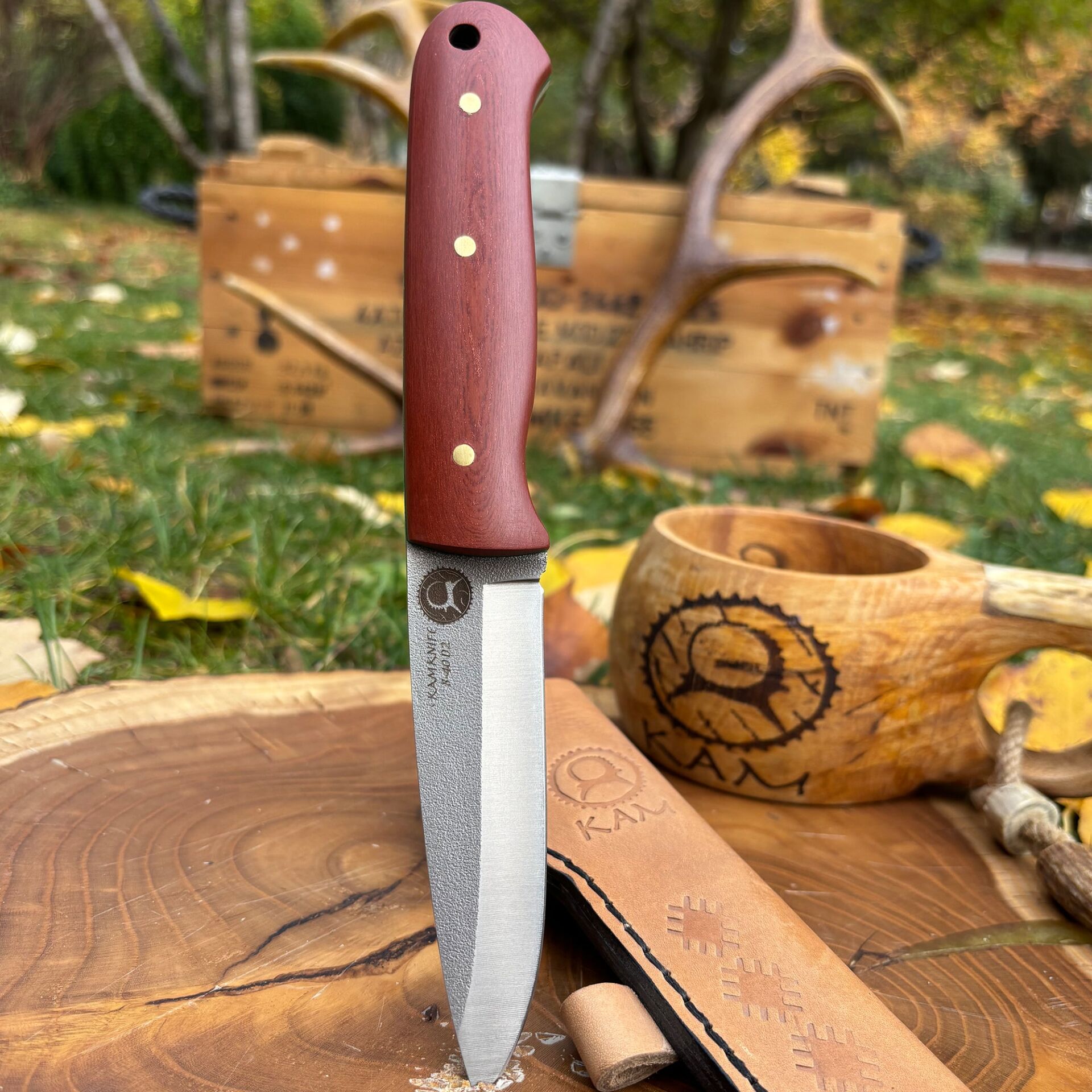 Kam Bushcraft Av Bıçağı Kızıl - B40-D2