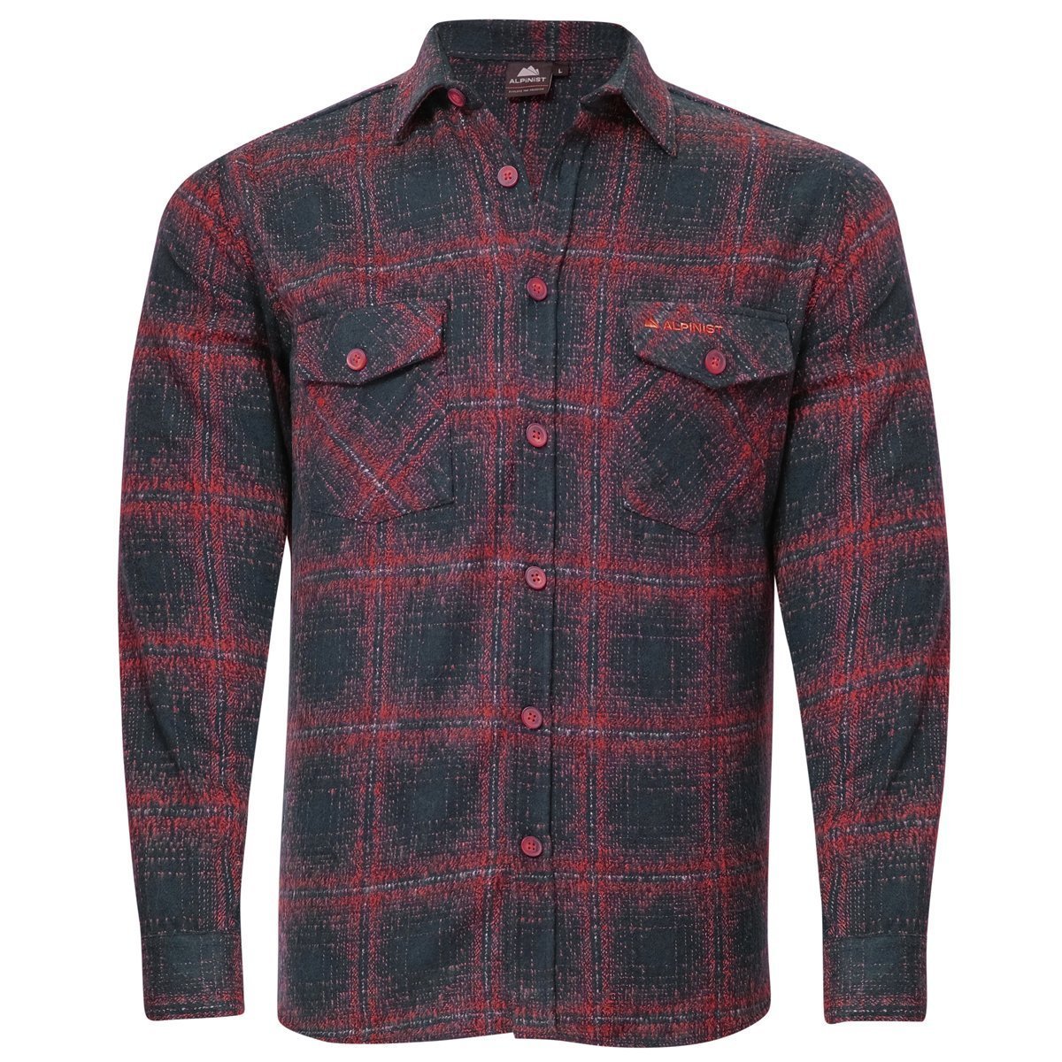 Alpinist Vejan Erkek Ekose Outdoor Gömlek Lacivert-Kırmızı