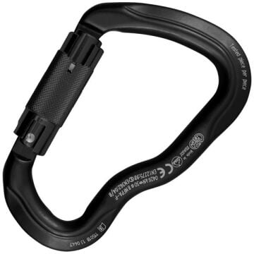 Kong Ferrata Auto Block Siyah Otomatik Kilitli Alüminyum Asimetrik Karabina 30 kN 117,5 mm Keylock 778MM0NNNKK
