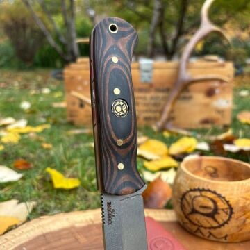 Kam Bushcraft Av Orman Bıçağı - Siyah/Kahverengi Kompakt Mikarta - A10-4116