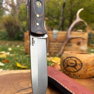Kam Bushcraft Av Orman Bıçağı - Siyah/Kahverengi Kompakt Mikarta - A10-4116