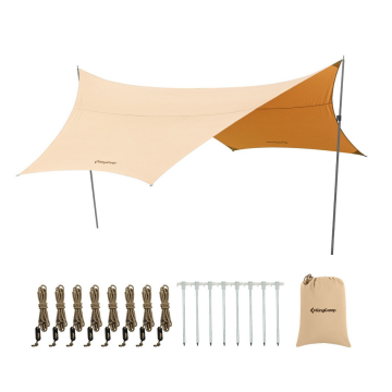 KingCamp Albano 5 Glamping Tarp UPF50+ I 410x410 Beige
