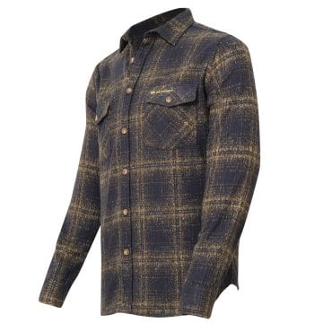 Alpinist Vejan Erkek Ekose Outdoor Gömlek Lacivert-Sarı