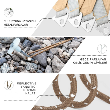 KingCamp Albano 5 Glamping Tarp UPF50+ I 410x410 Khaki