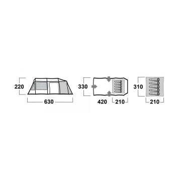 HUSKY Caravan 17 5 Kişilik Çadır (Yeşil)