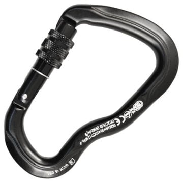 Kong Ferrata Screw Sleeve Siyah Vidalı Kilitli Alüminyum Asimetrik Karabina 30 kN 117,5 mm Keylock 778MA0NNNKK