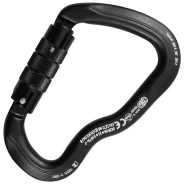 Kong Ferrata Twist Lock Siyah Twist Lock Kilitli Alüminyum Asimetrik Karabina 30 kN 117,5 mm Keylock 778MG0NNNKK