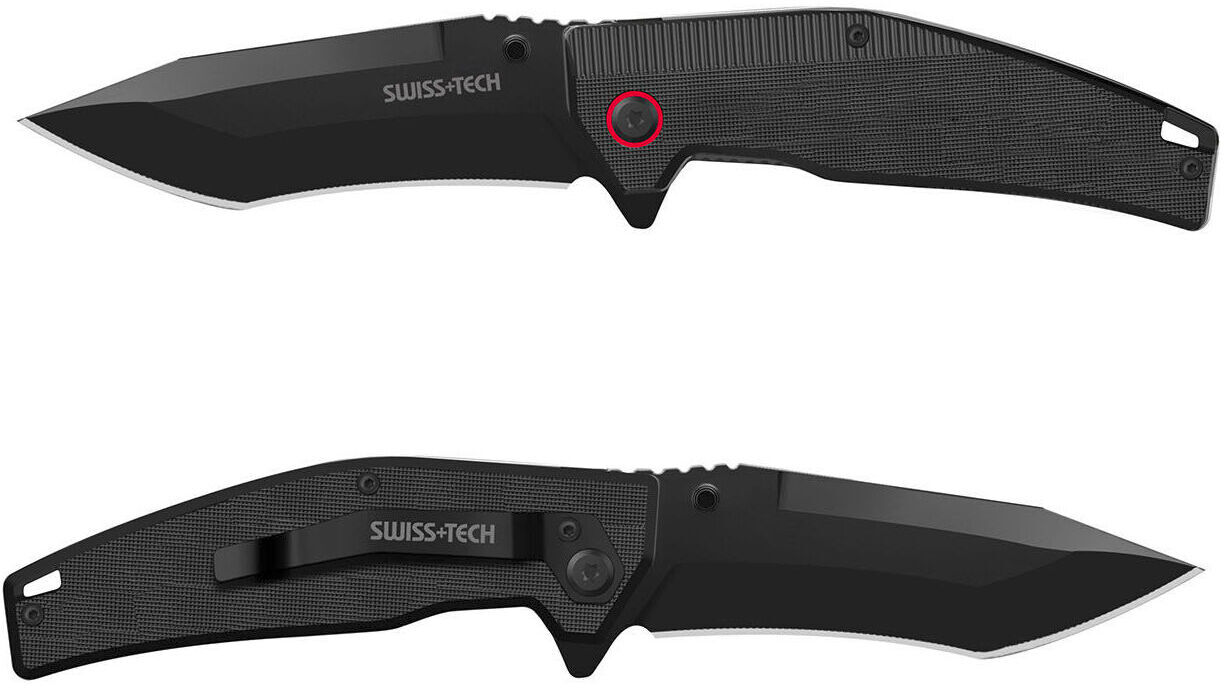 Swiss Tech G10 Katlanır Çakı - Siyah Titanyum ST014002