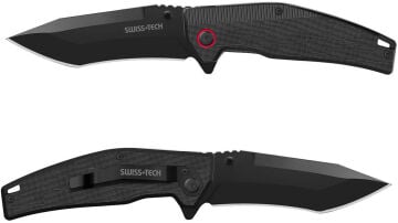 Swiss Tech G10 Katlanır Çakı - Siyah Titanyum ST014002