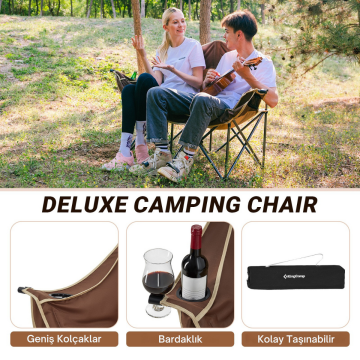 KingCamp Canna C20 Loveseat Double Çift Kişilik Katlanır Kamp Sandalyesi Coffee