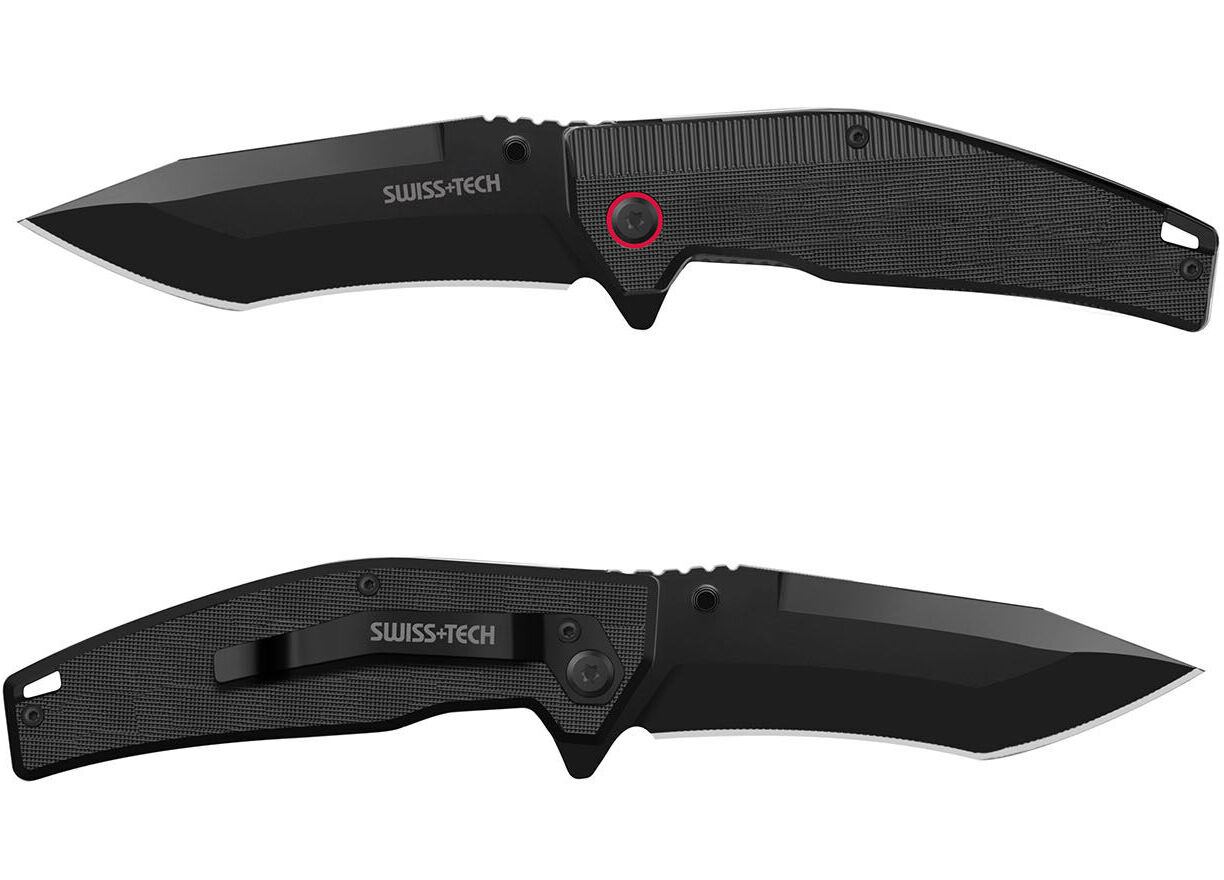 Swiss Tech G10 Katlanır Çakı - Siyah Titanyum ST014002