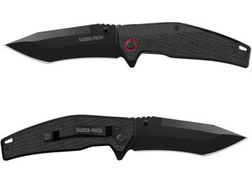 Swiss Tech G10 Katlanır Çakı - Siyah Titanyum ST014002