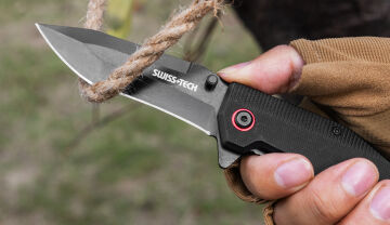 Swiss Tech G10 Katlanır Çakı - Siyah Titanyum ST014002