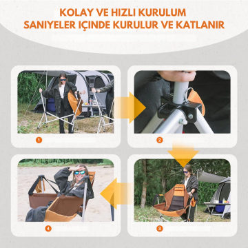 KingCamp Orchid Salıncaklı Katlanır Kamp Sandalyesi Brown / Coffee