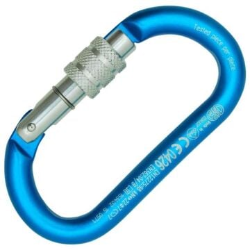 Kong Oval Alu Classic Screw Sleeve Turkuaz/Parlak Vidalı Kilitli Alüminyum Oval Karabina 22 kN 105 mm Keylock 730LA0BPPKK