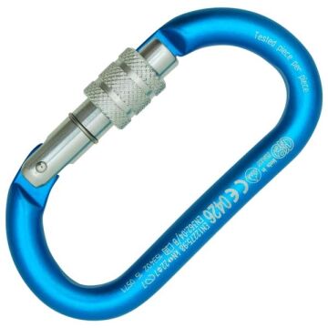 Kong Oval Alu Classic Screw Sleeve Turkuaz/Parlak Vidalı Kilitli Alüminyum Oval Karabina 22 kN 105 mm Keylock 730LA0BPPKK